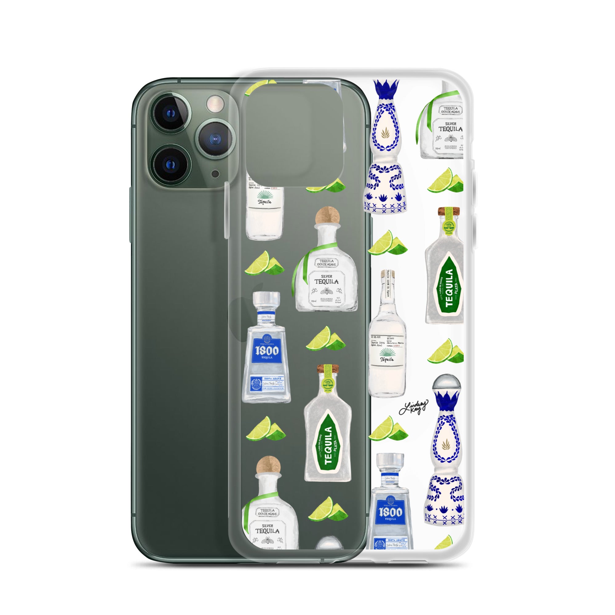 Ilustración de botellas de tequila - Funda transparente para iPhone®